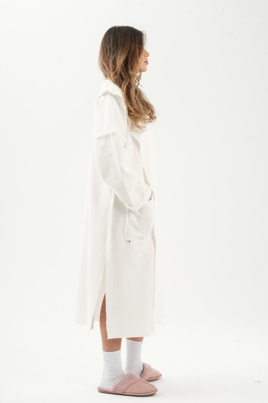 The Sleeplover Robe in biscuit beige