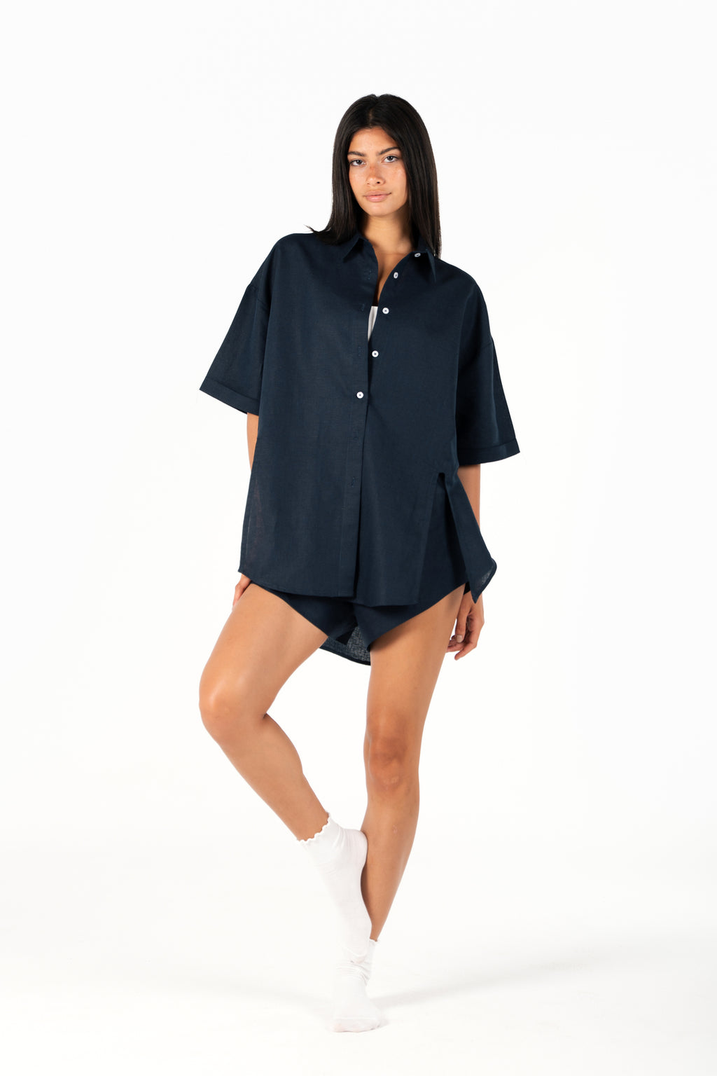 The Slow Errands Linen set in Midnight