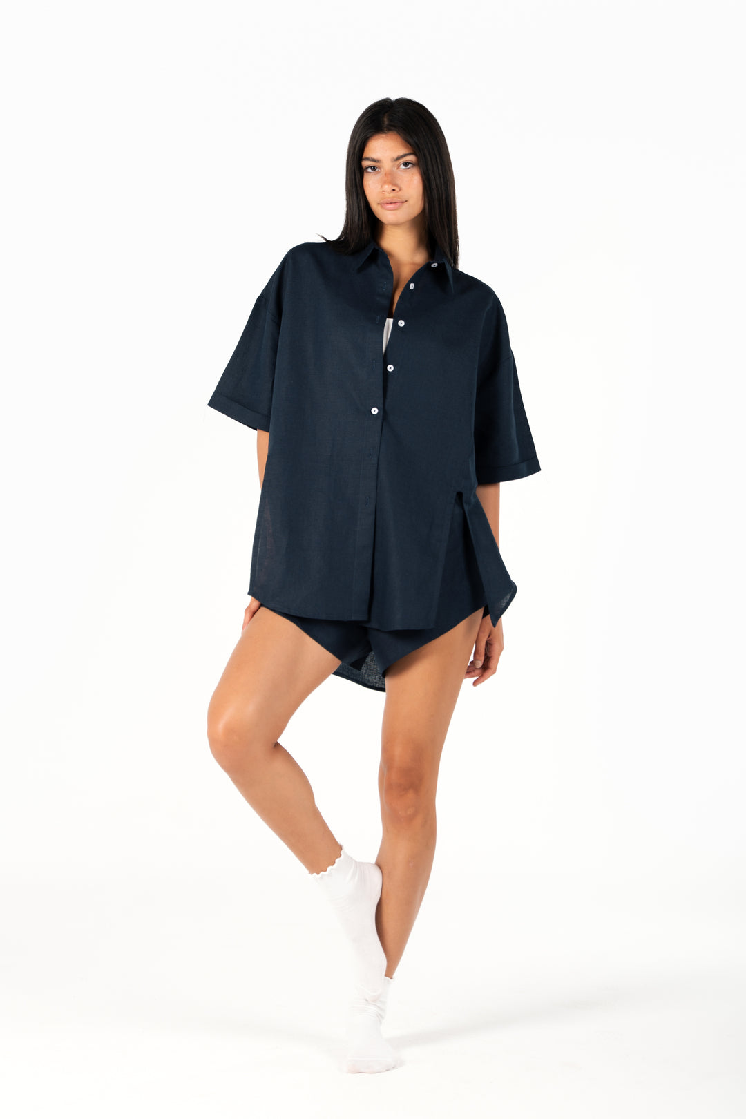 The Slow Errands Linen set in Midnight