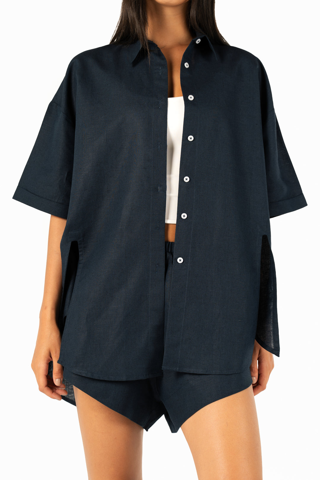 The Slow Errands Linen set in Midnight