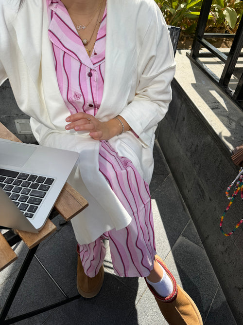 The Sleeplover Robe in biscuit beige